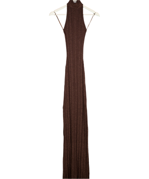 BOA Brown Shimmer Knit Maxi Dress UK XS