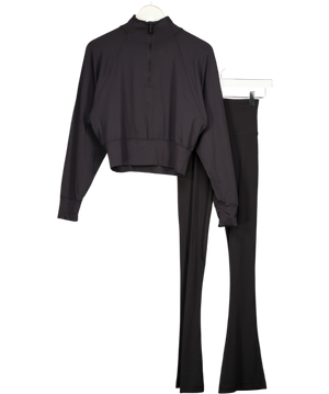 LULULEMON 2-piece Black Activewear Top (uk 8) And Leggings (uk 6) Set UK XS/S