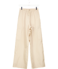 REFORMATION Beige Wide Leg Drawstring Trousers UK XS