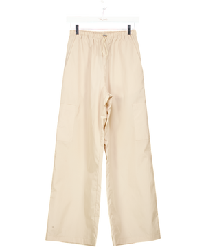 REFORMATION Beige Wide Leg Drawstring Trousers UK XS