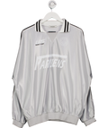 90s product Metallic Silver Sport Shirt UK L