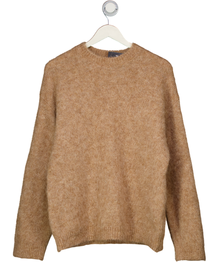 NA-KD Beige Knitted Oversized Alpaca Blend Jumper UK XS