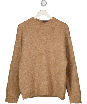 NA-KD Beige Knitted Oversized Alpaca Blend Jumper UK XS