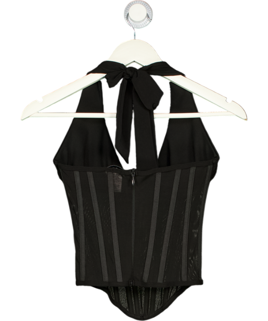SYDNEY LANE Black Grace Plunge Corset Top UK S