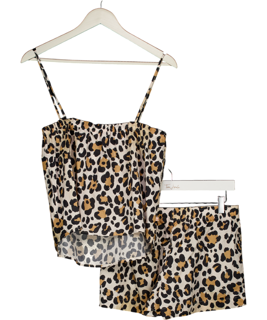 SIAMESE DREAMS 2-piece Beige Leo Flity Pyjama Set UK S