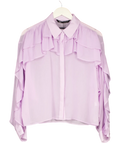 ZARA Lilac Purple Double Ruffle Shirt UK L