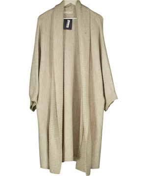 MANGO Cream Longline Knit Cardigan UK S