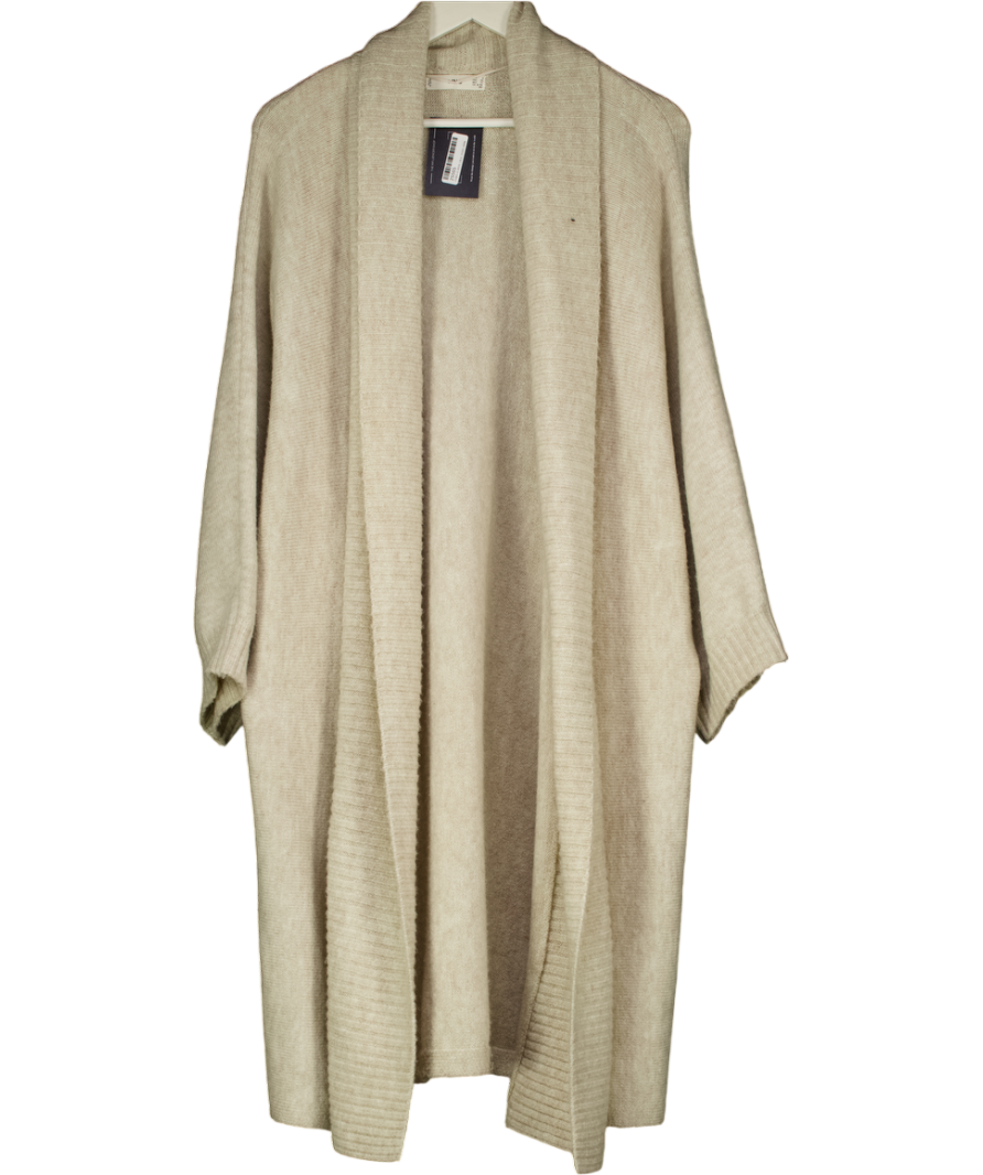 MANGO Cream Longline Knit Cardigan UK S