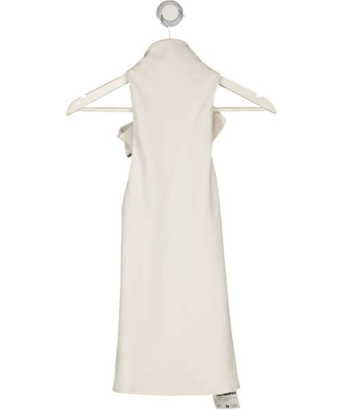 ASOS Design Tailored Slinky Halter Neck Top In Cream UK 6