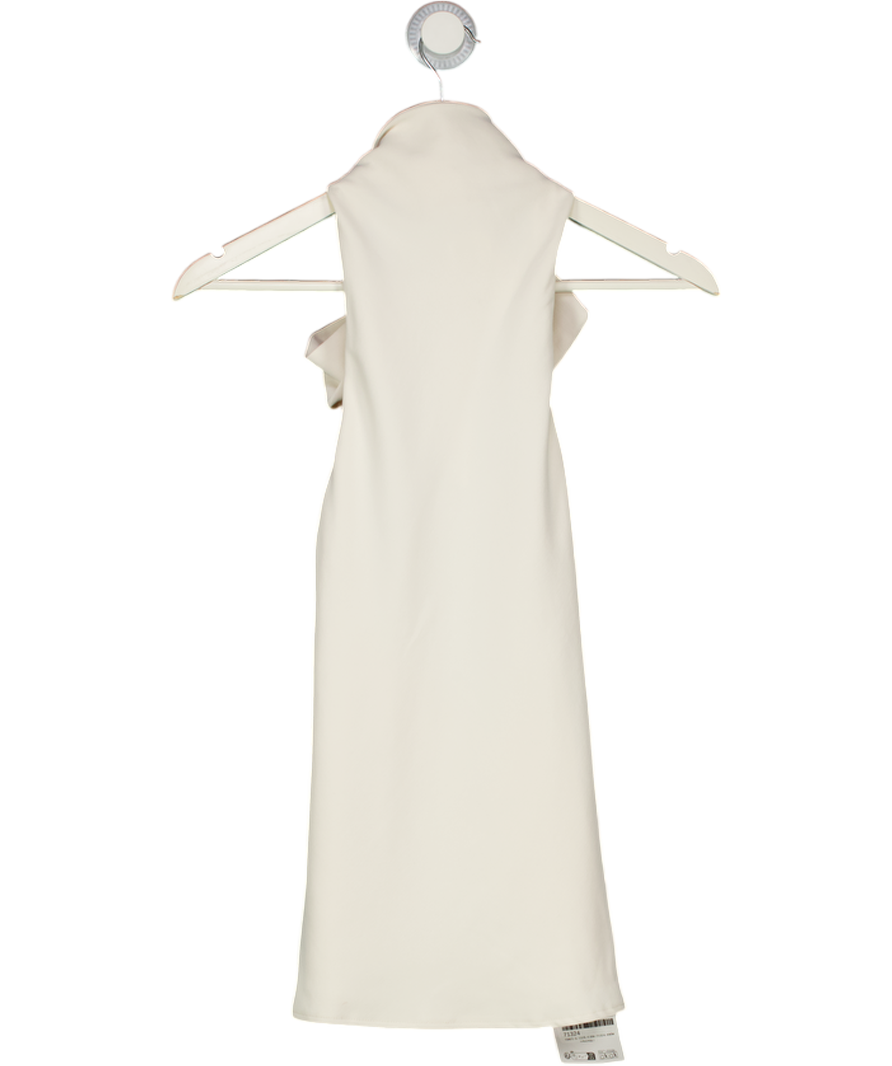 ASOS Design Tailored Slinky Halter Neck Top In Cream UK 6