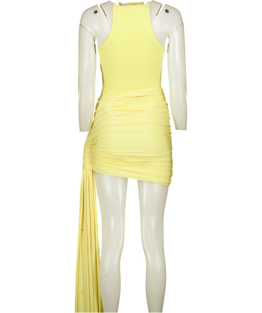 SVELTE 2-piece High Neck Yellow Bodysuit & Ruched Skirt Set UK M