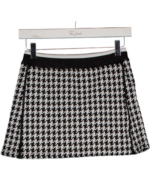 ASTORIA ACTIVEWEAR Black Seamless Knit Mini Skort - Black/grey Houndstooth UK S