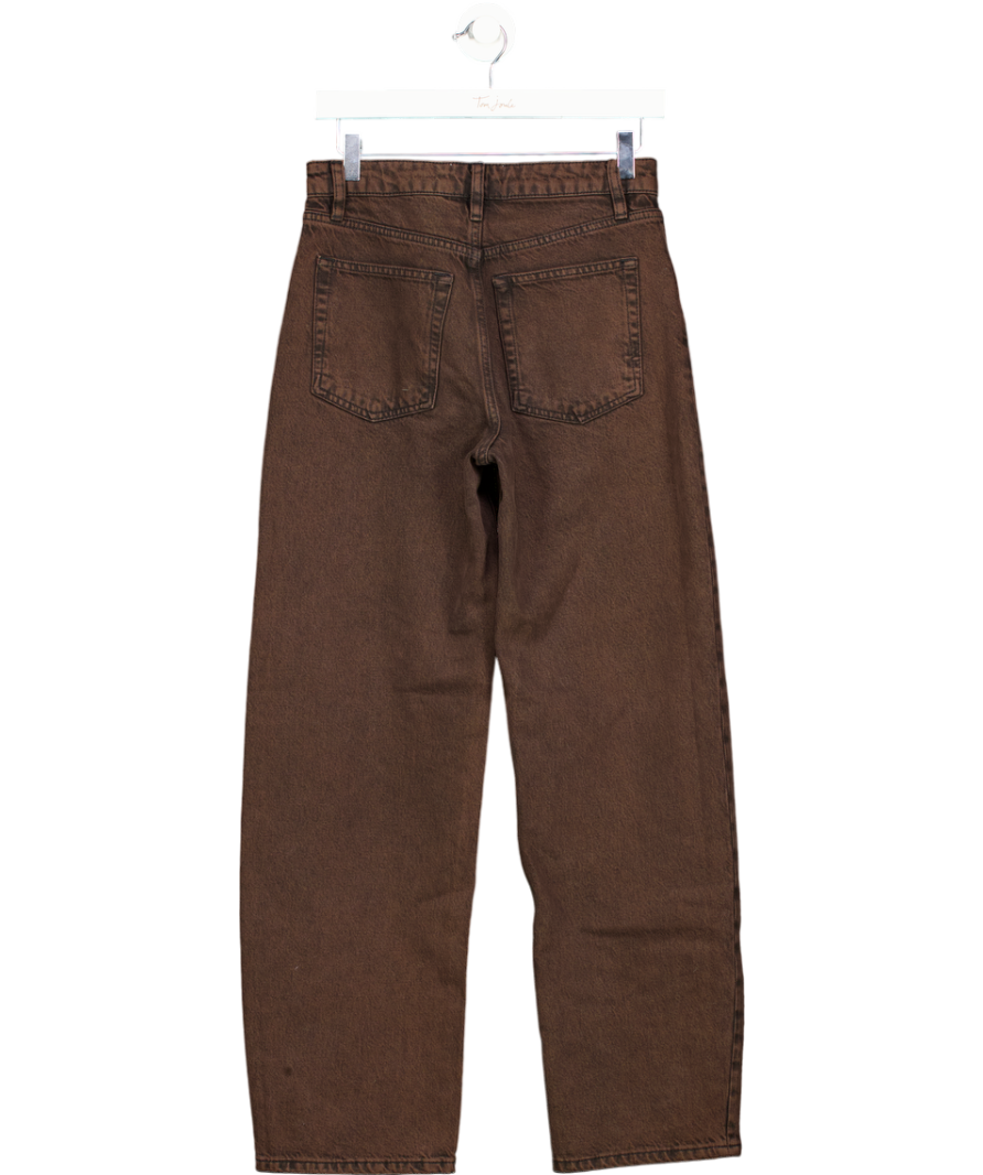 FRAME Brown Long Barrel High Rise Jeans In Ore W24