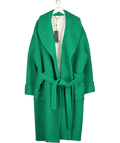 LACOSTE Green Virgin Wool-blend Sherpa Fleece Coat UK S
