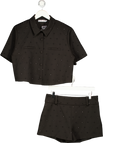 SLA the label 2-piece Black Crystal Embellished Shirt (uk L)  & Shorts (uk M) Set UK M/L