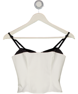 REFORMATION Ivory / Black Corset Style Sweetheart Neckline Melanie Top Sz0 UK 4