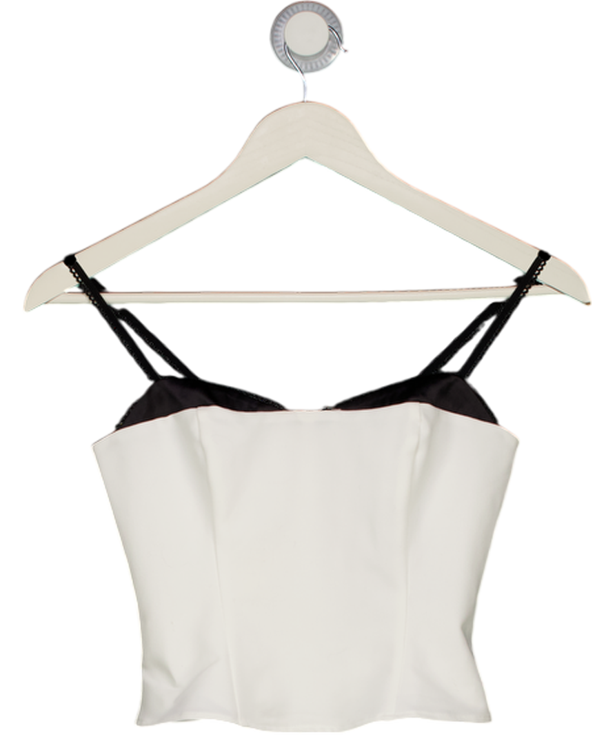 REFORMATION Ivory / Black Corset Style Sweetheart Neckline Melanie Top Sz0 UK 4