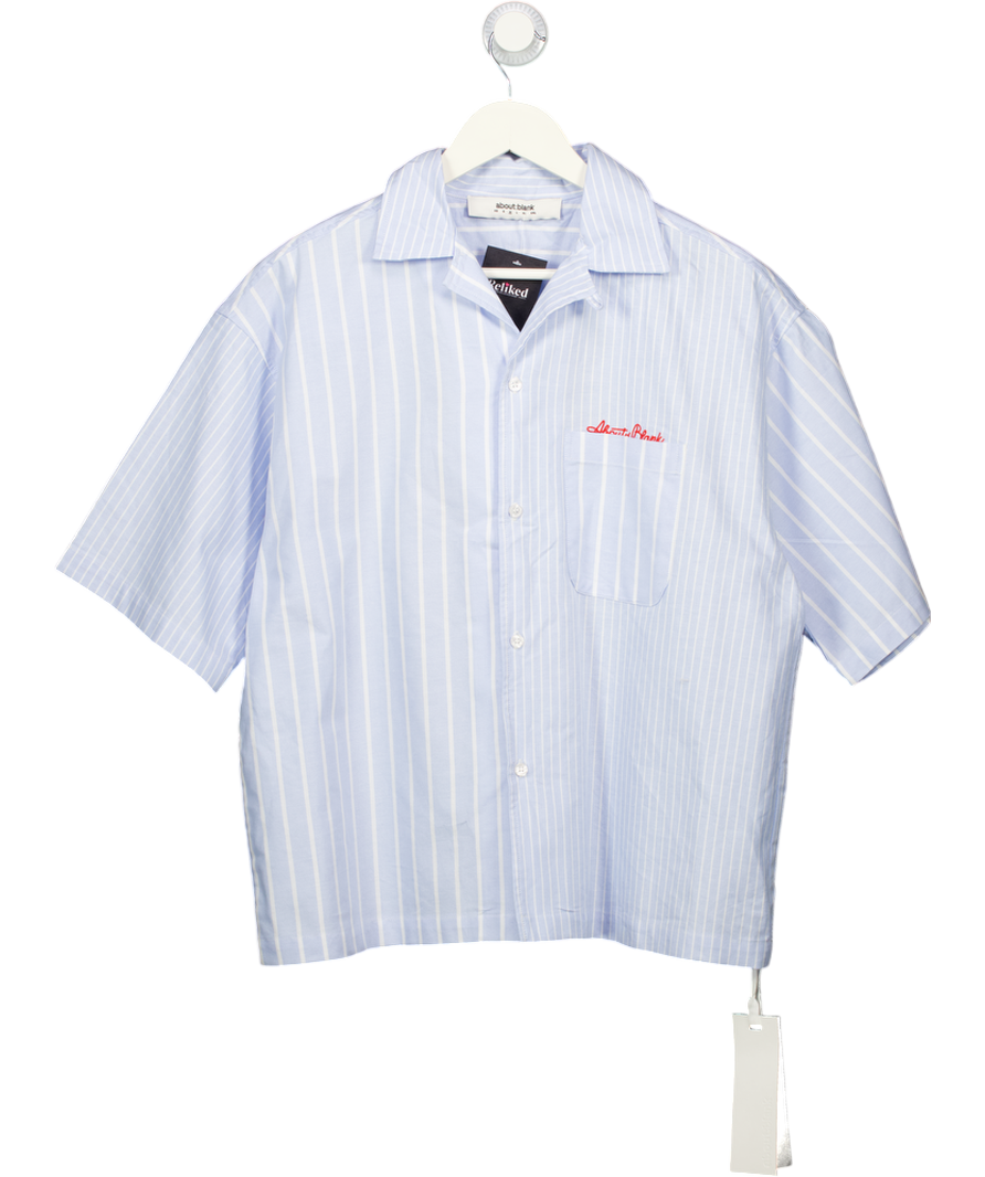 about:blank Blue Patchwork Vacation Shirt UK M