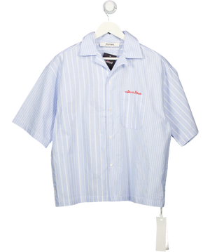 about:blank Blue Patchwork Vacation Shirt UK M