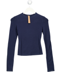 SKIMS Navy Blue Cotton Jersey Long Sleeve T-shirt UK S