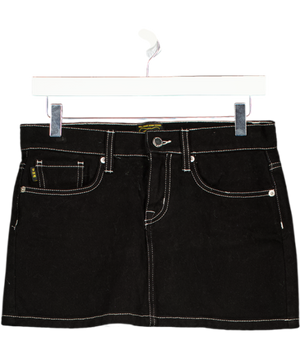 SUPERDRY Black Denim Mini Skirt W25