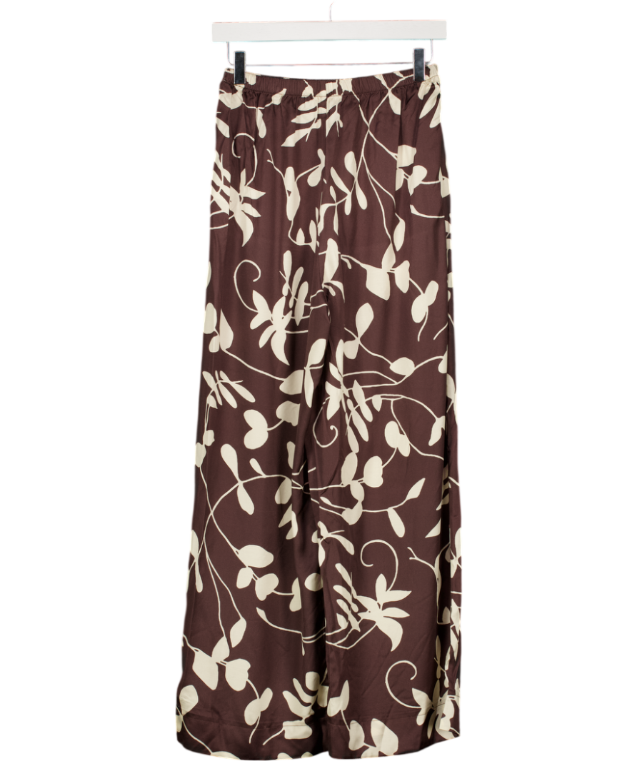 FAITHFULL THE BRAND Brown Chambien Floral-print Crepe Pants UK XS