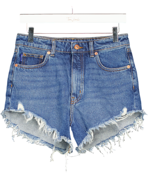 HUGO BOSS Blue High Waisted Distressed Denim Shorts W28