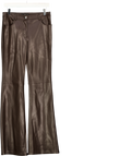 MANGO Brown Faux-leather Flared Trousers UK 6