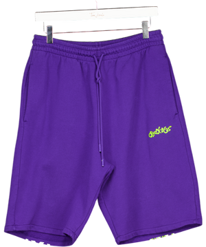 Off-White Off-white Opposite Arrow Sweat Shorts In Purple / Lime UK S