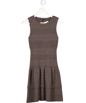 Maje Taupe Jala Cashmere Blend Knit Fit And Flare Dress Sz2 UK 10