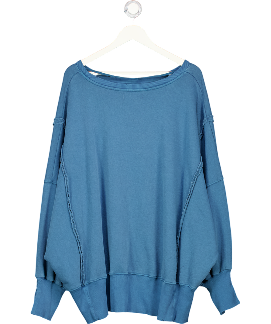 FREE PEOPLE Blue We The Free Graphic "london" Camden Pullover Sweatshirt UK XL
