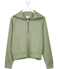 Spanx Active Green Half Zip Jumper UK M