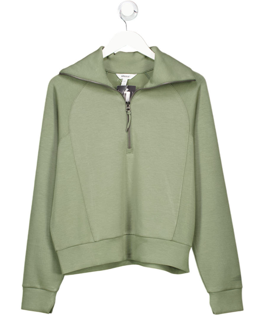 Spanx Active Green Half Zip Jumper UK M