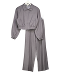 The Couture Club 2-piece Grey Tailored Jacket And Wide Leg Trouser Set UK 8