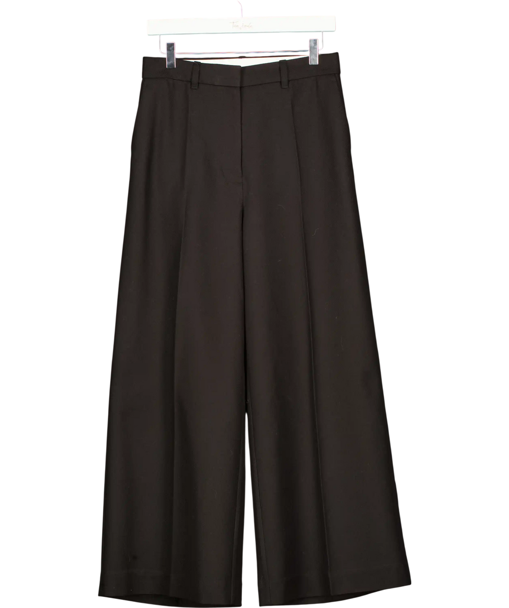 H&M Edition Black Woool Belnd Tailored Straight Leg Trousers UK 10