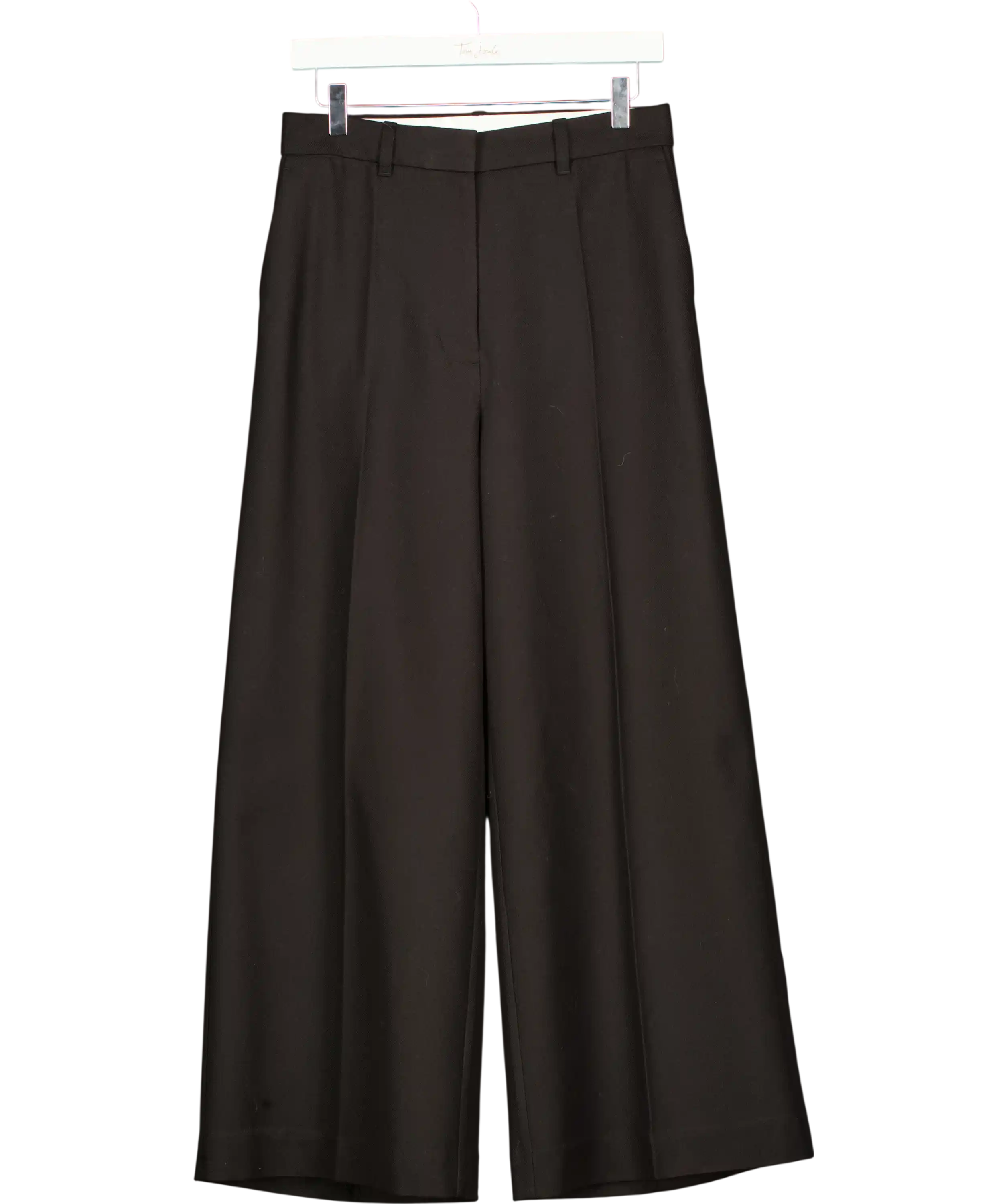 H&M Edition Black Woool Belnd Tailored Straight Leg Trousers UK 10