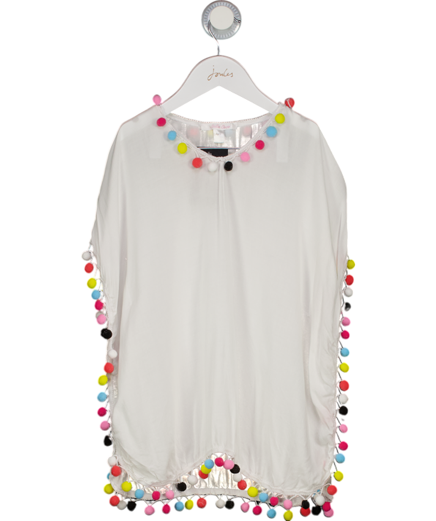 STELLA COVE White Girl's Pompom Poncho Coverup 4 Years