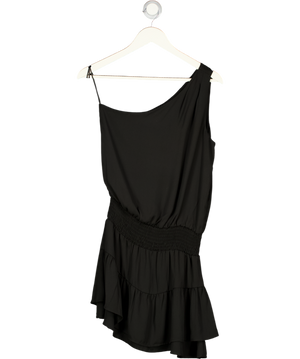 KRISA Black One Shoulder Ruffle Dress UK XS