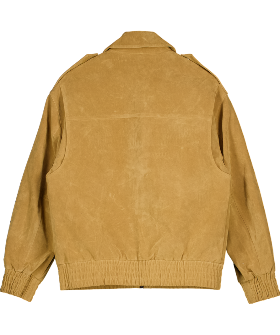 TOPSHOP Tan Brown Faux Suede Bomber Jacket UK S