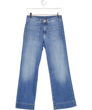 DENIM STUDIO Blue Cropped Wide Leg Patch Pocket Bella Jeans W27