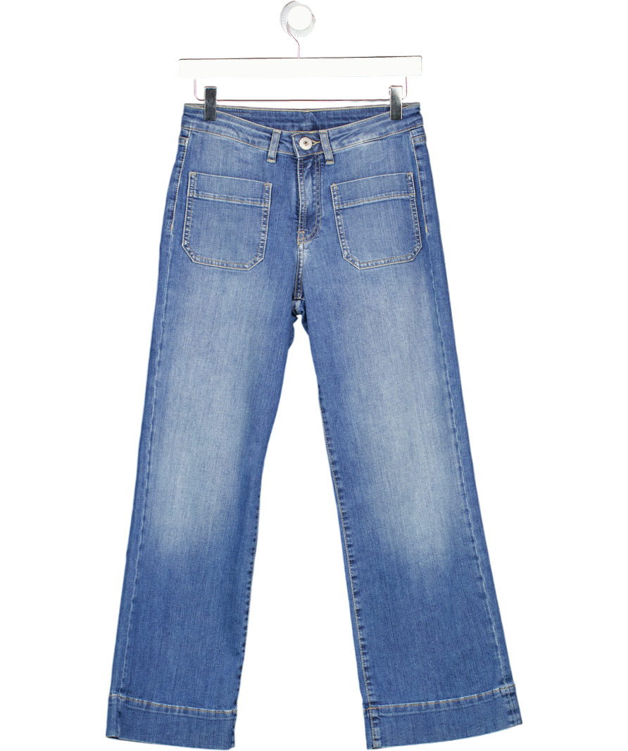 DENIM STUDIO Blue Cropped Wide Leg Patch Pocket Bella Jeans W27