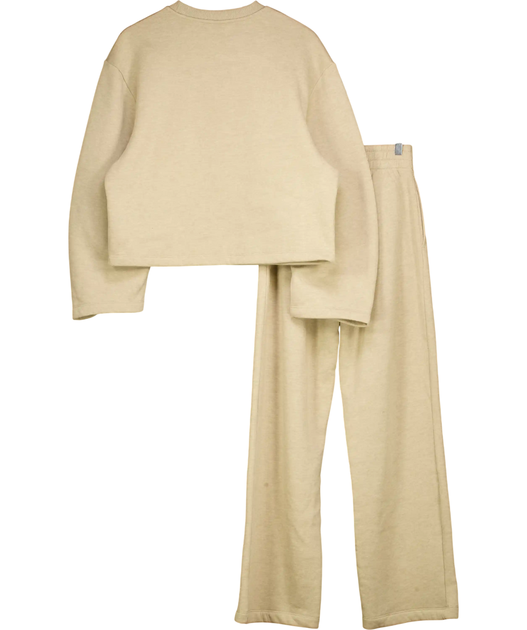 ASOS 2-piece Beige Marl Sweatshirt And Straight Leg Jogger Set UK XS