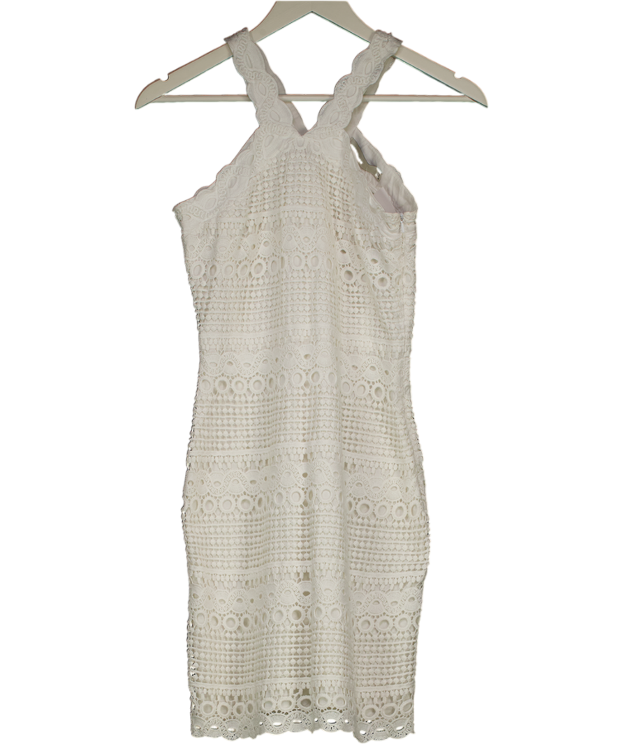 Karen Millen White 100% Cotton Lace Dress UK 8