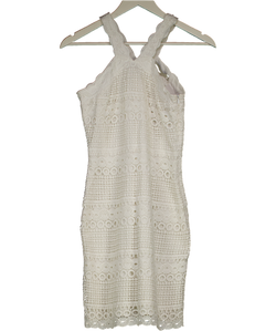 Karen Millen White 100% Cotton Lace Dress UK 8