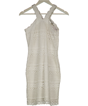 Karen Millen White 100% Cotton Lace Dress UK 8