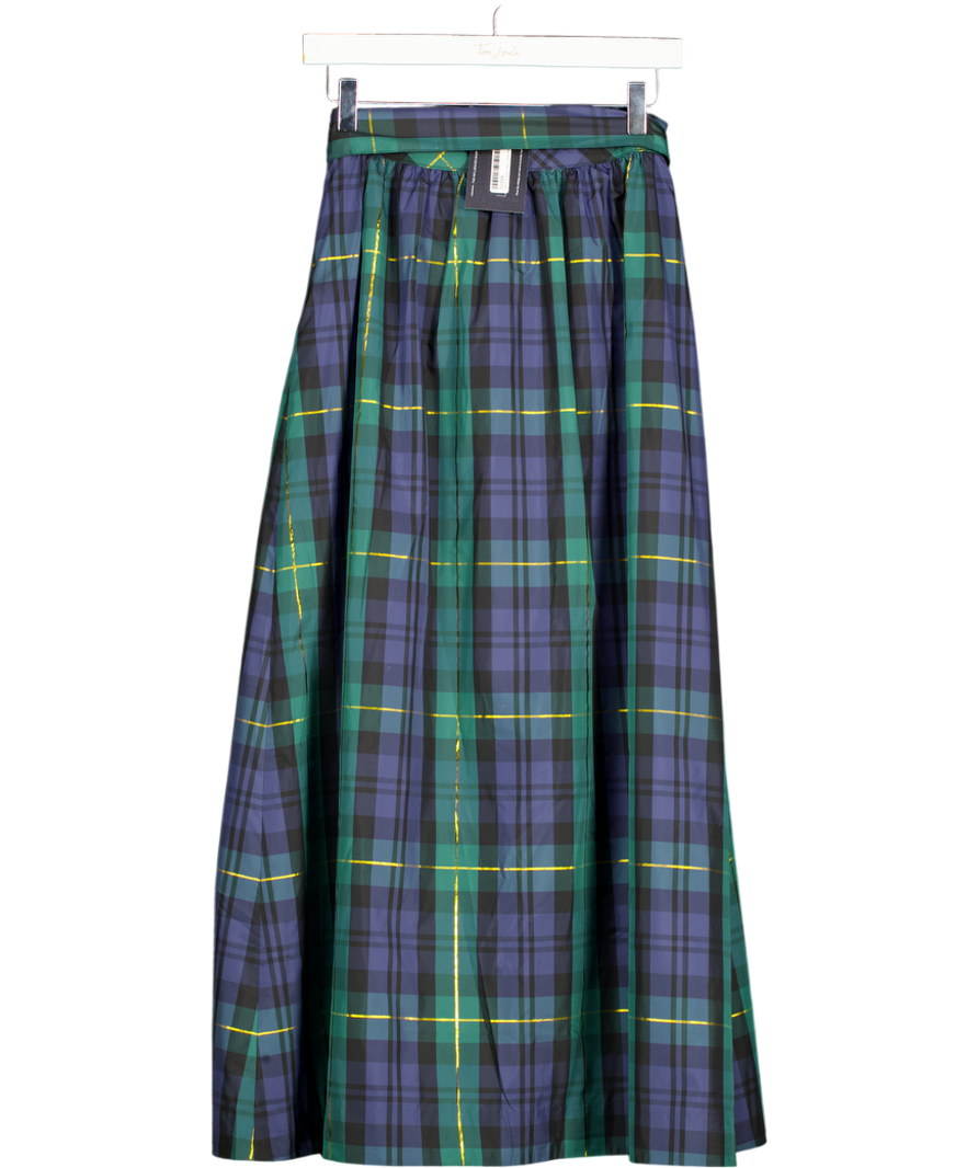 TALBOT'S Navy / Green Blackwatch Tartan Fit & Flare Skirt - Sloane Tartan Us4 UK 8