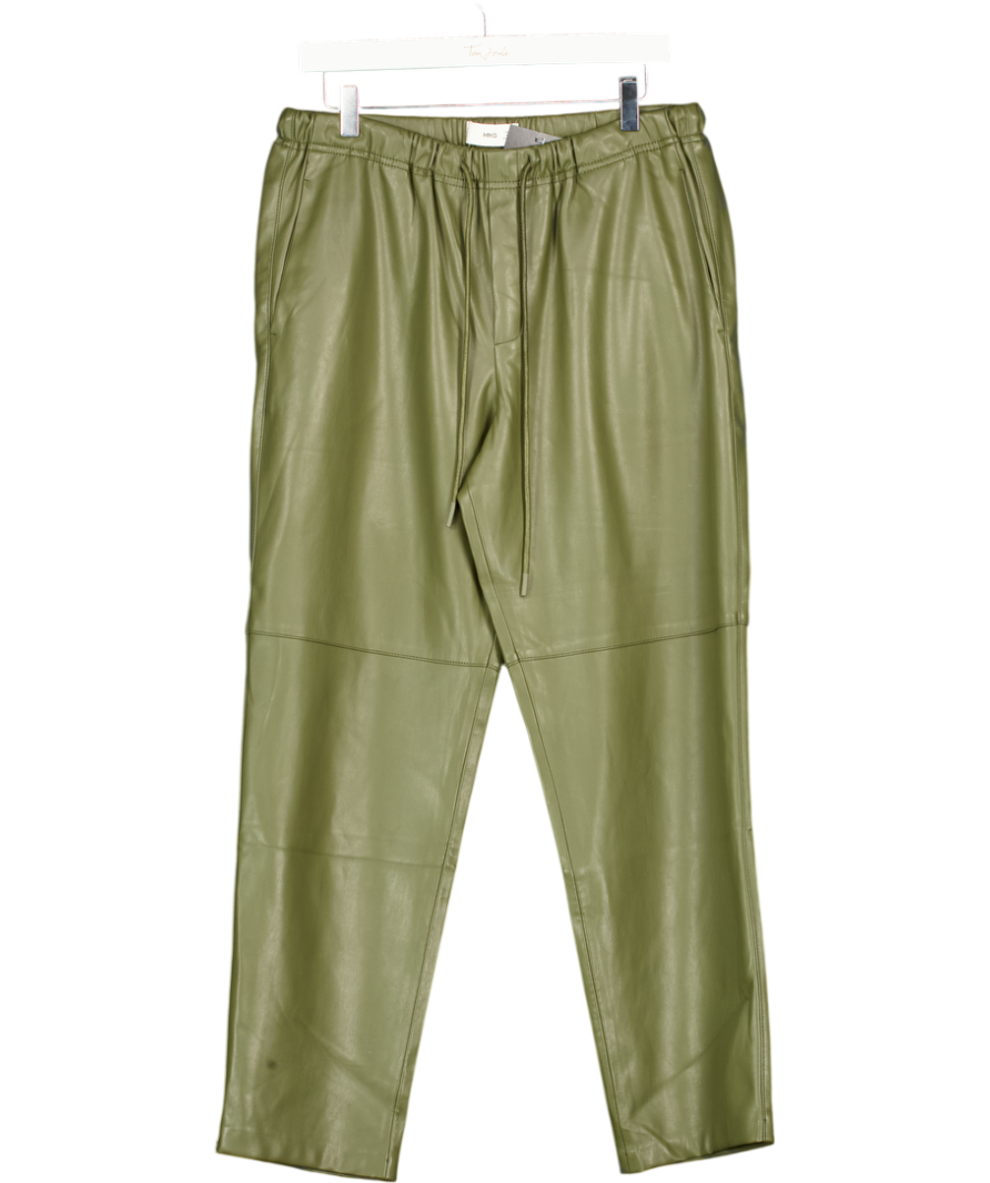 MANGO Khaki Green Elastic Waist Jogger Style Trouser UK L