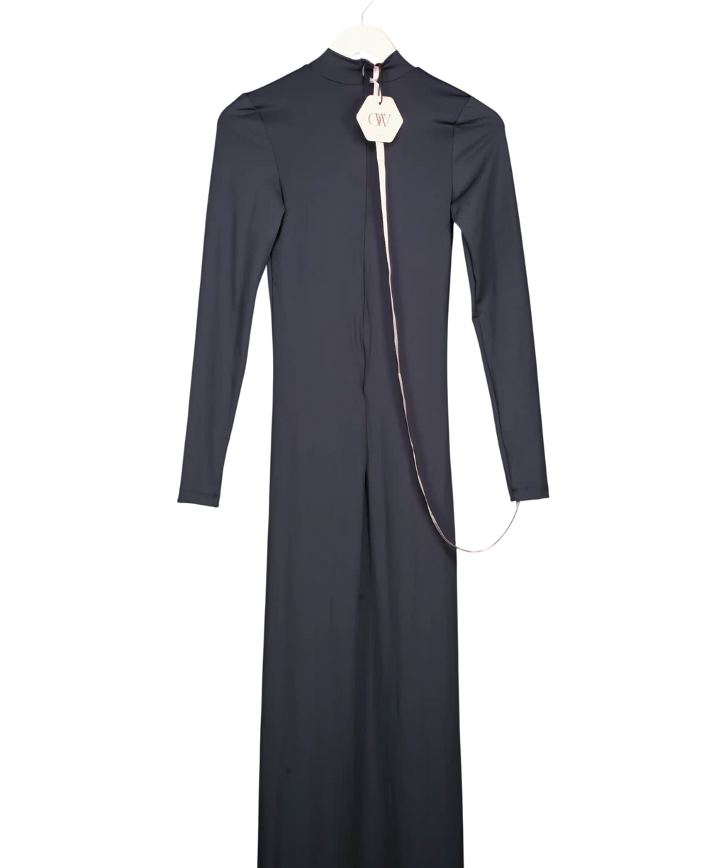 OW COLLECTION Charcoal Grey Celia Maxi Dress UK 10