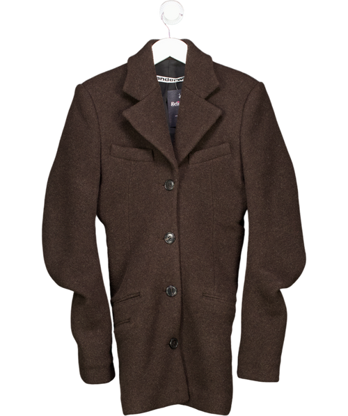 Alexander Wang Brown Stretch Felt Wool Fitted Blazer Us6 UK 10