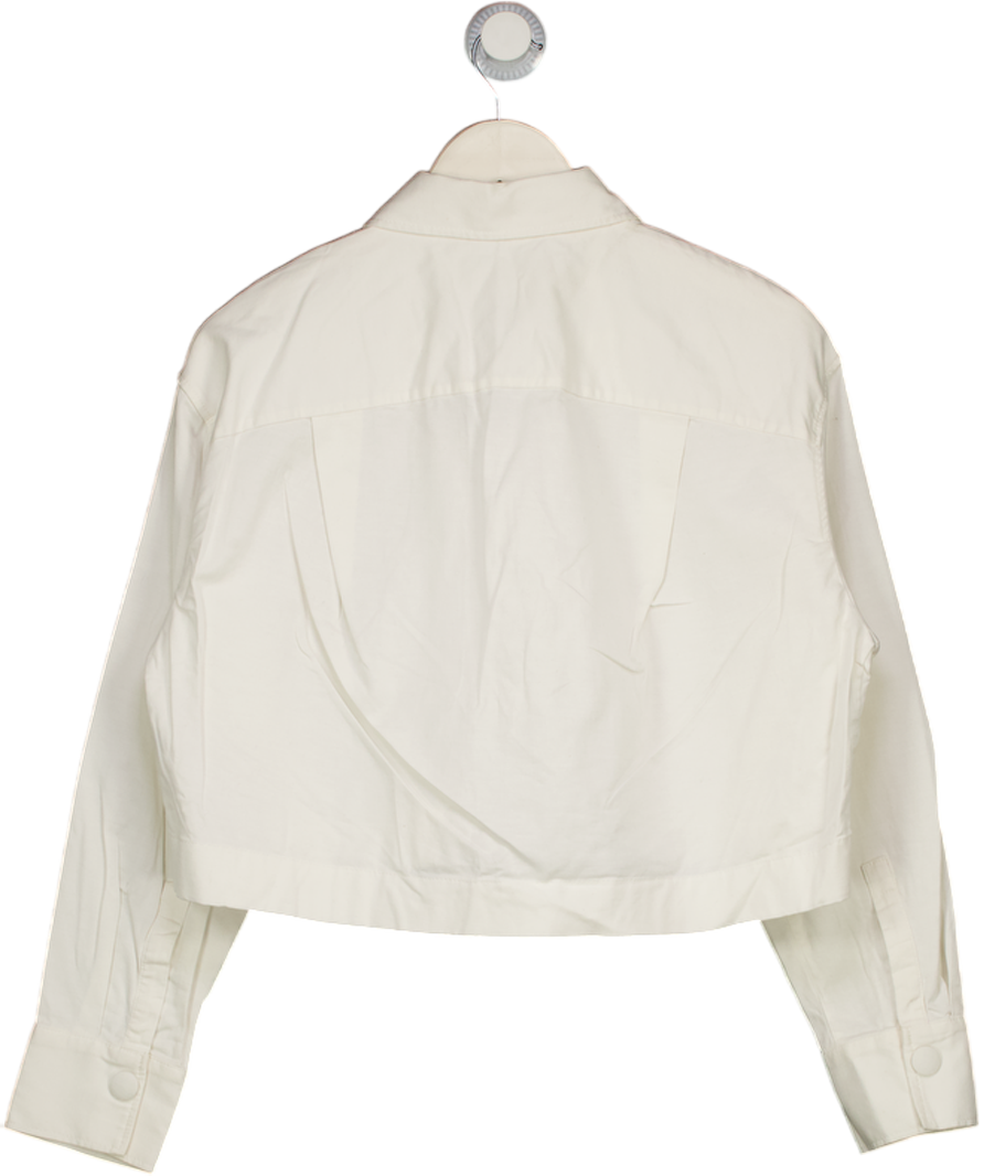 ZARA White Cropped Boxy Fit Shirt UK M
